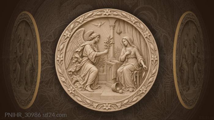 Gabriel’s annunciation virgin with lily 3d STL model