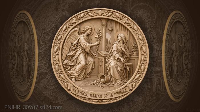 Gabriel’s annunciation with virgin mary 3d STL model