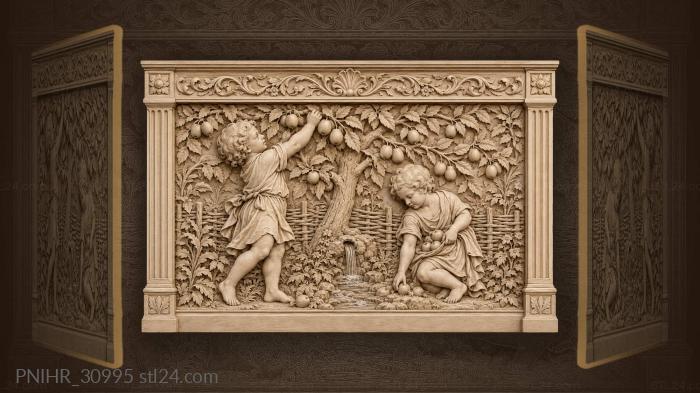 Cherubs with fruit tree abundance 3d STL model
