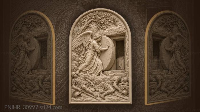 Angel opens the tomb before sleeping guards 3d STL model