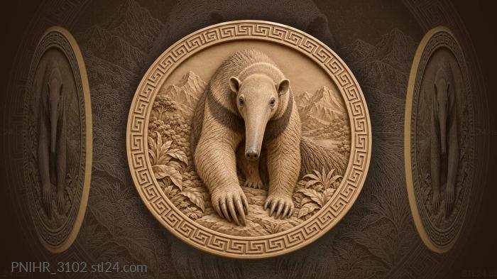 Anteater among mountain foliage 3d STL model