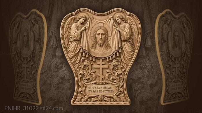 Angels holding sacred image cloth 3d STL model