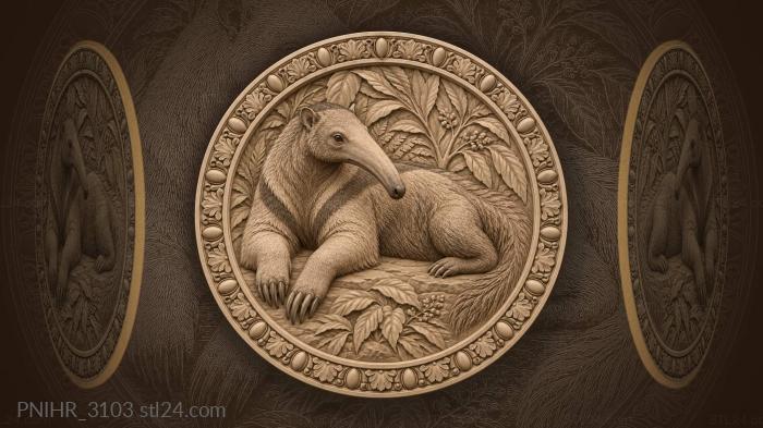 Relaxed anteater with delicate claws 3d STL model