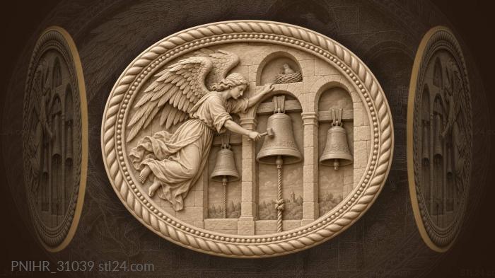 Angel strikes bell with hammer 3d STL model