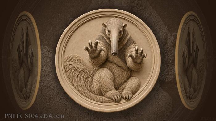 Anteater reaching with curious expression 3d STL model