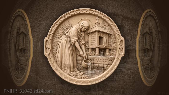 Saint at the holy spring water 3d STL model