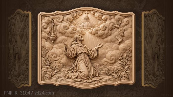 Saint in heavenly glory above 3d STL model