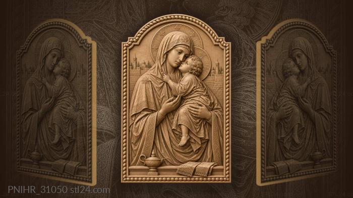 Mother of god receives childs caress 3d STL model