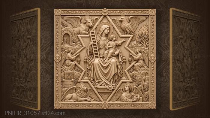 Burning bush blazes beside mother of god 3d STL model