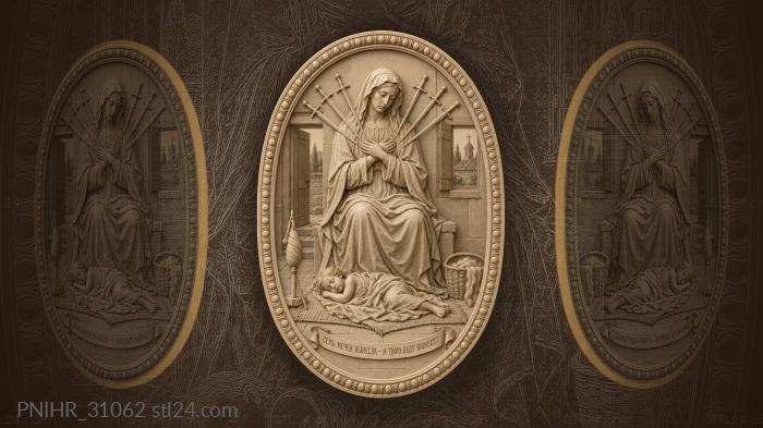 Mother of god with seven swords 3d STL model