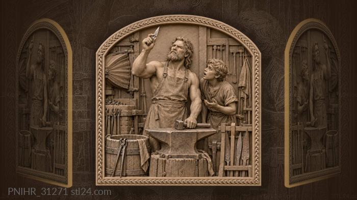 Examining a thunder stone against sky 3d STL model