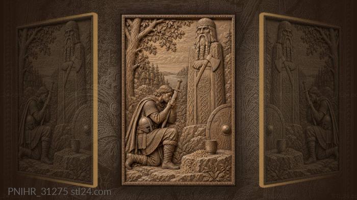 Kneeling before the idol with spilled grain 3d STL model