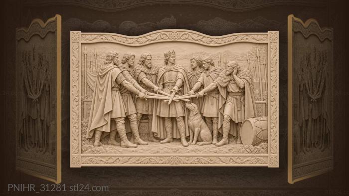 Prince with warriors crossed blades 3d STL model