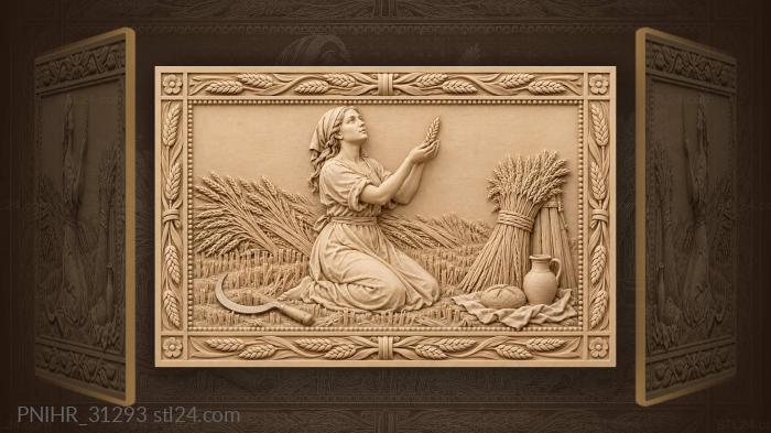 Harvest maiden with first grain ear 3d STL model
