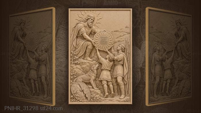 Dazhbog entrusts descendants with burning shield 3d STL model