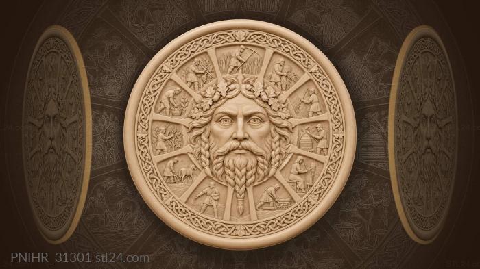 Solar face breathes over monthly labors 3d STL model