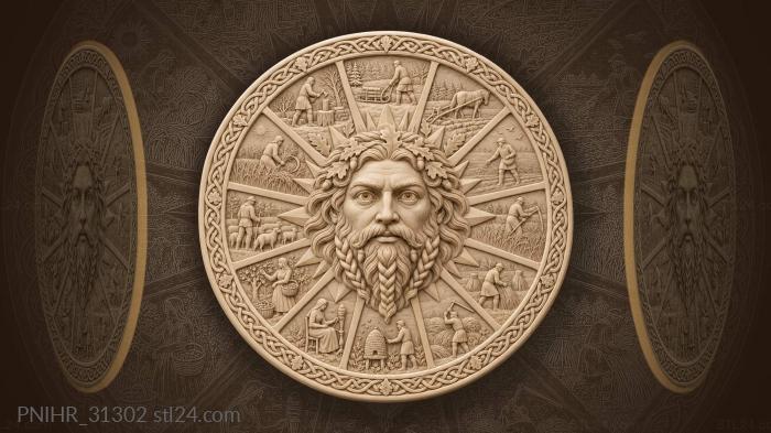 Sun guides twelve yearly labors 3d STL model