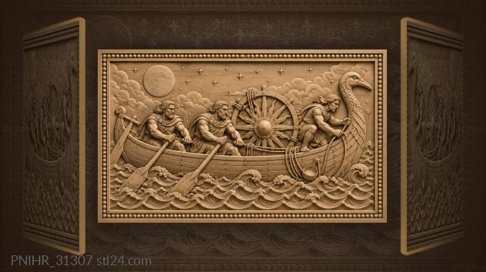 Night rowers carry daylight across the sea 3d STL model