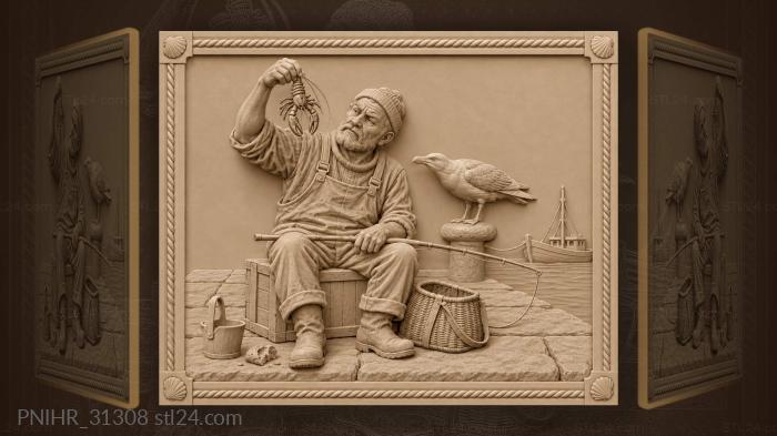 One crayfish held up on the pier 3d STL model