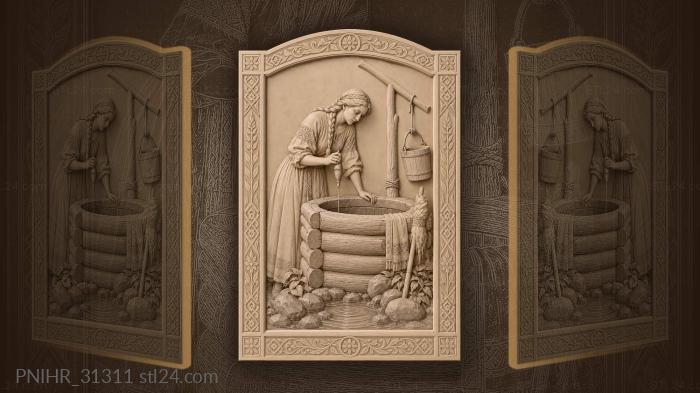 By the well mokosh holds a spindle 3d STL model