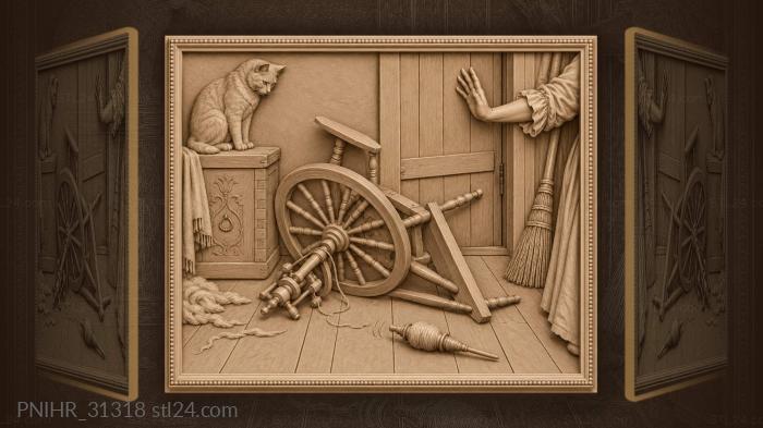 Broken spindle abandoned wheel quiet cat 3d STL model
