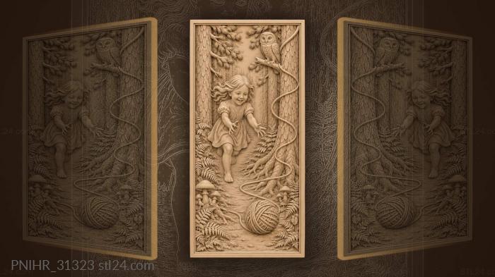 After the yarn girl runs through woods 3d STL model