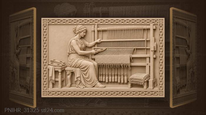 Weaver goddess at unfinished cloth 3d STL model