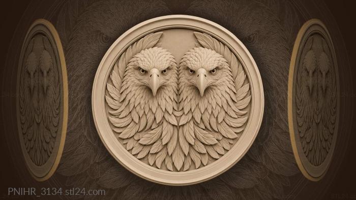 Majestic eagles symmetrical feather design 3d STL model