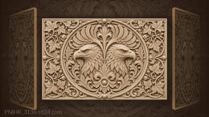Majestic eagles floral ivy frame 3d STL model