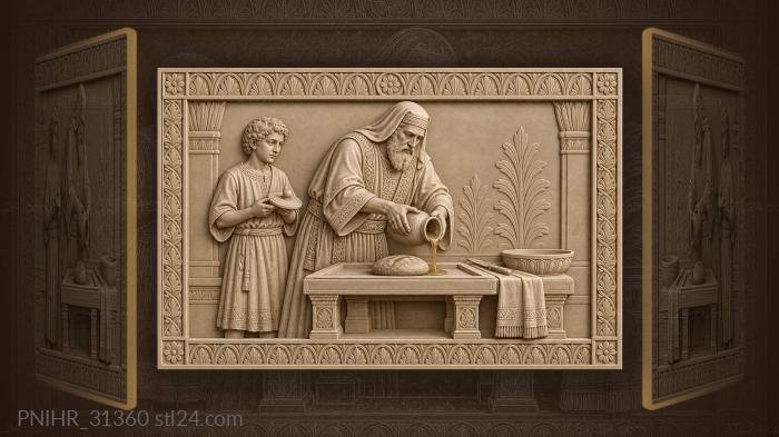 Elder pouring honey onto the altar 3d STL model