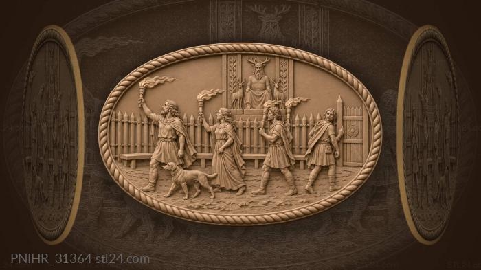 Torchbearers circle the sanctuary fence 3d STL model