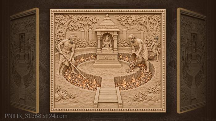 Ancient rite fiery trench workers 3d STL model