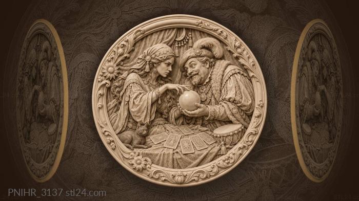 Fortune teller and mystic cat 3d STL model