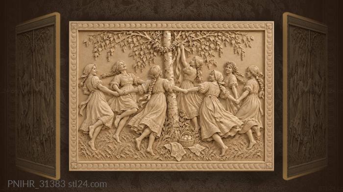Birch tree and dancing maidens 3d STL model