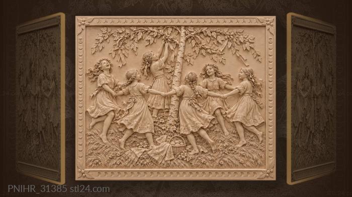 Birch maiden circle joyful spring rite 3d STL model