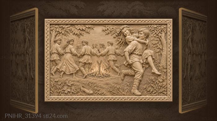 Eloping couple dance ring bonfire 3d STL model