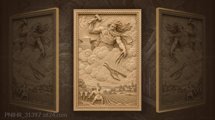 Svarog the smith forging a plough 3d STL model