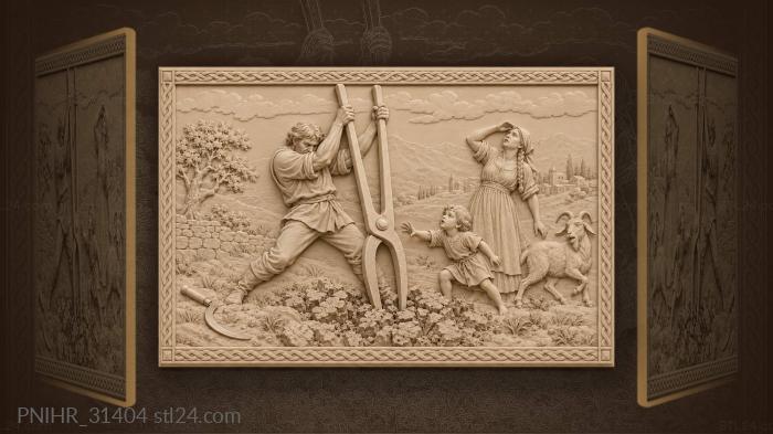 Villagers surround the quivering smiths tongs 3d STL model