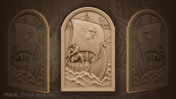 Ladya sailing under full sail 3d STL model