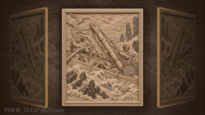 River storm broken boat mast 3d STL model