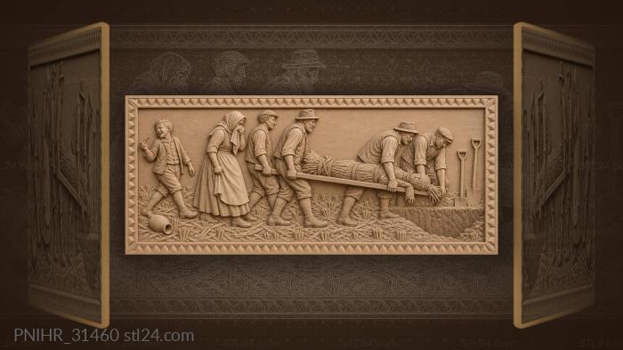 Village procession with straw effigy 3d STL model