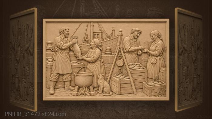 Wife waits for the first fish 3d STL model