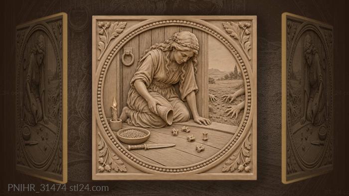Divination at the threshold scattering bones 3d STL model