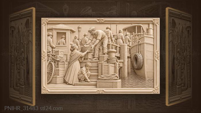 Guests arrive at the crowded landing 3d STL model