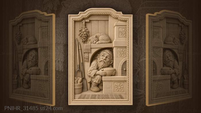 Domovoy cradles a bowl of porridge 3d STL model