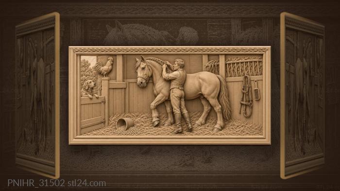 Horse braiding at the stable 3d STL model