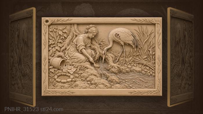 Source of life wounded crane 3d STL model
