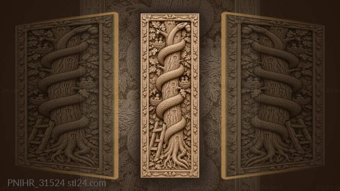 Snake climbs the tree toward nests 3d STL model