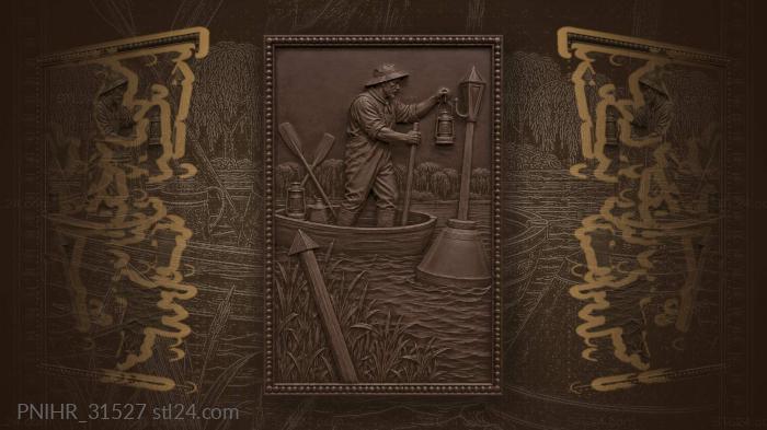 Beacon keeper hangs lantern on buoy 3d STL model