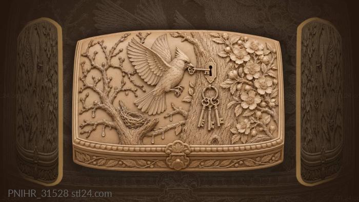 Spring unlocked by feathered key 3d STL model